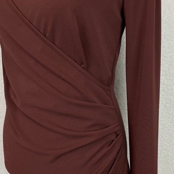 ZARA • Brown Keyhole Cutout Long Sleeve Bodycon Mini Dress - Picture 9 of 16